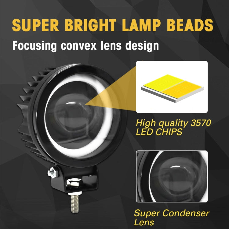 S12 Motorcycle Round Fisheye Lens Spotlight(Black) - Headlights by buy2fix | Online Shopping UK | buy2fix