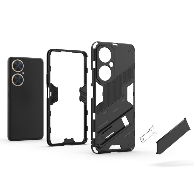 For Huawei nova 11i 4G Punk Armor 2 in 1 PC + TPU Phone Case with Holder(Orange) - Huawei Cases by buy2fix | Online Shopping UK | buy2fix