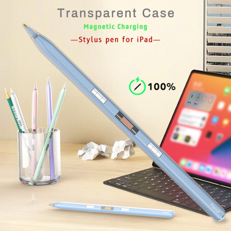 P10s Transparent Case Wireless Charging Stylus Pen for iPad 2018 or Later(Purple) - Stylus Pen by buy2fix | Online Shopping UK | buy2fix