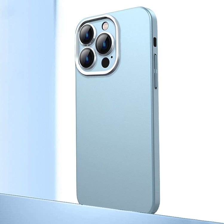 For iPhone 12 Pro Frosted Metal Material Phone Case with Lens Protection(Light Blue) - iPhone 12 / 12 Pro Cases by buy2fix | Online Shopping UK | buy2fix