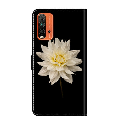 For Xiaomi Redmi 9T Crystal 3D Shockproof Protective Leather Phone Case(White Flower) - Xiaomi Cases by buy2fix | Online Shopping UK | buy2fix