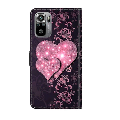 For Xiaomi Redmi Note 10 4G Crystal 3D Shockproof Protective Leather Phone Case(Lace Love) - Xiaomi Cases by buy2fix | Online Shopping UK | buy2fix