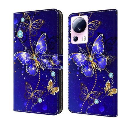 For Xiaomi 13 Lite Crystal 3D Shockproof Protective Leather Phone Case(Diamond Butterfly) - 13 Lite Cases by buy2fix | Online Shopping UK | buy2fix