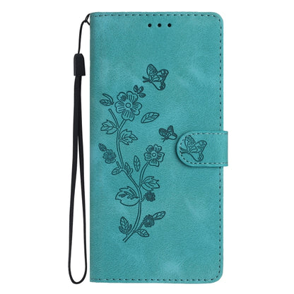 For Xiaomi Redmi Note 12 5G Flower Butterfly Embossing Pattern Leather Phone Case(Sky Blue) - Note 12 Cases by buy2fix | Online Shopping UK | buy2fix
