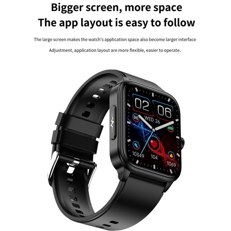 ET540 1.91 inch IP67 Waterproof Silicone Band Smart Watch, Support ECG / Non-invasive Blood Glucose Measurement(Black) - Smart Watches by buy2fix | Online Shopping UK | buy2fix