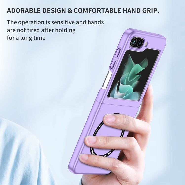 For Samsung Galaxy Z Flip5 5G Magsafe Magnetic Folding PC Phone Case(Purple) - Galaxy Z Flip5 Cases by buy2fix | Online Shopping UK | buy2fix