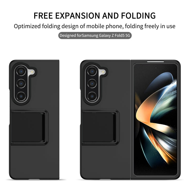 For Samsung Galaxy Z Fold5 Three-dimensional Folding Holder PC Phone Case(Black) - Galaxy Z Fold5 Cases by buy2fix | Online Shopping UK | buy2fix