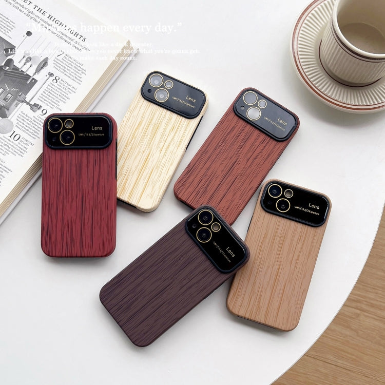 For iPhone XS Max Wood Grain TPU Phone Case with Lens Film(Red) - More iPhone Cases by buy2fix | Online Shopping UK | buy2fix