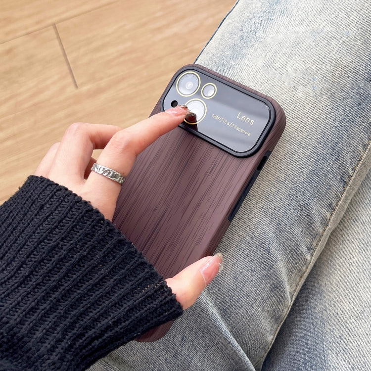 For iPhone 13 Pro Wood Grain TPU Phone Case with Lens Film(Grey) - iPhone 13 Pro Cases by buy2fix | Online Shopping UK | buy2fix