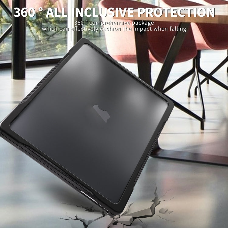 For MacBook Air 13.6 inch A2681 2022 Translucent Laptop Protective Case(Transparent Black) - MacBook Air Cases by buy2fix | Online Shopping UK | buy2fix