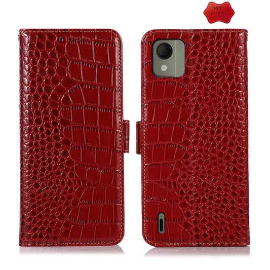 For Nokia C110 Crocodile Top Layer Cowhide Leather Phone Case(Red) - Nokia Cases by buy2fix | Online Shopping UK | buy2fix