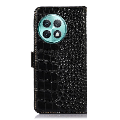 For OnePlus Ace 2 Pro Crocodile Top Layer Cowhide Leather Phone Case(Black) - OnePlus Cases by buy2fix | Online Shopping UK | buy2fix