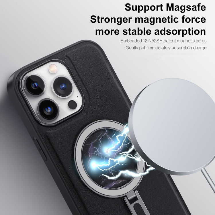 For iPhone 11 Pro Max MagSafe Magnetic Holder Phone Case(Black) - iPhone 11 Pro Max Cases by buy2fix | Online Shopping UK | buy2fix