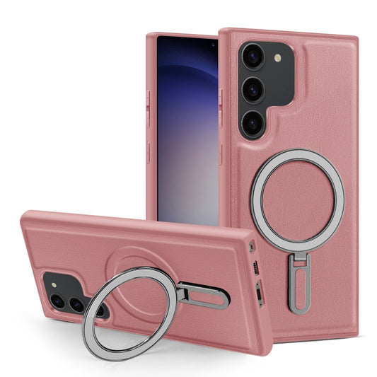 For Samsung Galaxy S23 5G MagSafe Magnetic Holder Phone Case(Pink) - Galaxy S23 5G Cases by buy2fix | Online Shopping UK | buy2fix