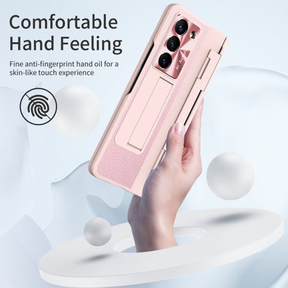 For Samsung Galaxy Z Fold5 5G Integrated Full Coverage Pen Slot Folding Phone Case with Stylus(Pink) - Galaxy Z Fold5 Cases by buy2fix | Online Shopping UK | buy2fix