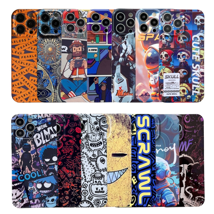 For iPhone 8 Plus / 7 Plus Painted Pattern Precise Hole PC Phone Case(Red Blue Graffiti) - More iPhone Cases by buy2fix | Online Shopping UK | buy2fix