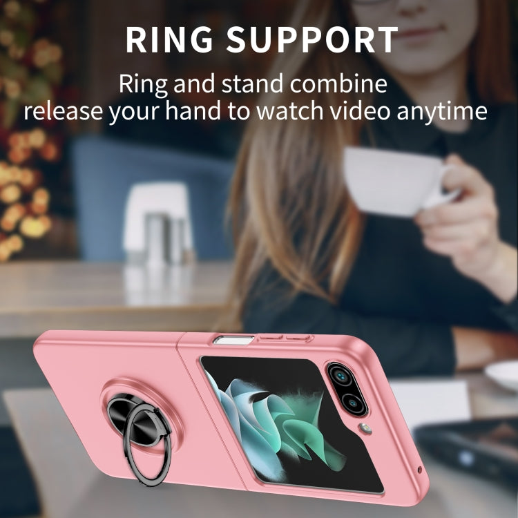 For Samsung Galaxy Z Flip5 5G Armor Ring Holder Phone Case(Pink) - Galaxy Z Flip5 Cases by buy2fix | Online Shopping UK | buy2fix