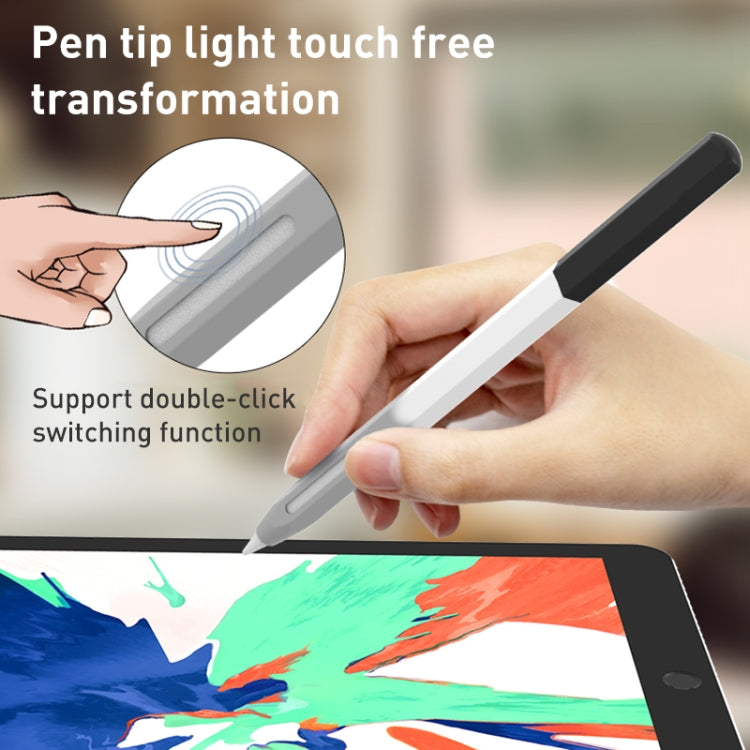 For Apple Pencil 2 LOVE MEI Rainbow Liquid Silicone Protective Pen Case(Black) - Pencil Accessories by LOVE MEI | Online Shopping UK | buy2fix