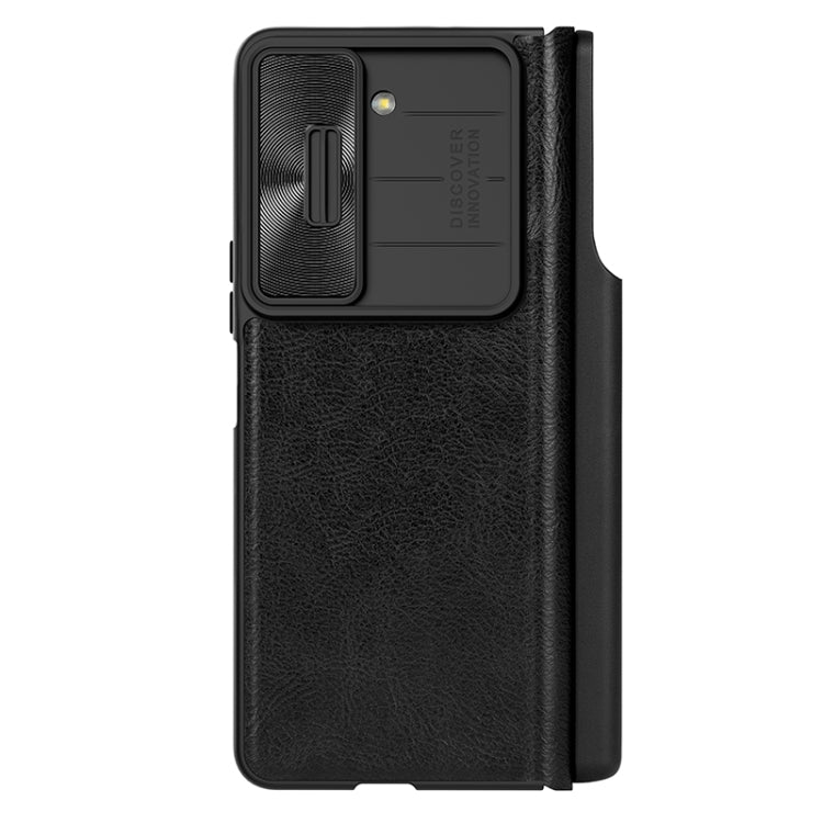 For Samsung Galaxy Z Fold5 NILLKIN QIN Series Pro Sliding Camera Cover Design Leather Phone Case(Black) - Galaxy Z Fold5 Cases by NILLKIN | Online Shopping UK | buy2fix