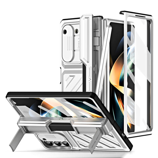 For Samsung Galaxy Z Fold5 TPU + PC Integrated All-inclusive Shockproof Phone Case with Pen(Silver) - Galaxy Z Fold5 Cases by buy2fix | Online Shopping UK | buy2fix