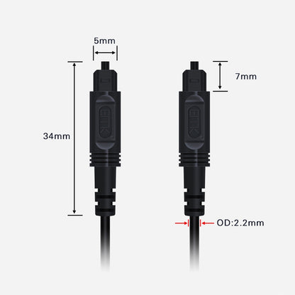 3m EMK OD2.2mm Digital Audio Optical Fiber Cable Plastic Speaker Balance Cable(Black) -  by EMK | Online Shopping UK | buy2fix