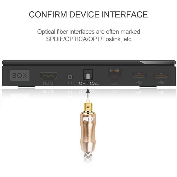 3m EMK OD6.0mm Gold-plated TV Digital Audio Optical Fiber Connecting Cable - Audio Optical Cables by EMK | Online Shopping UK | buy2fix