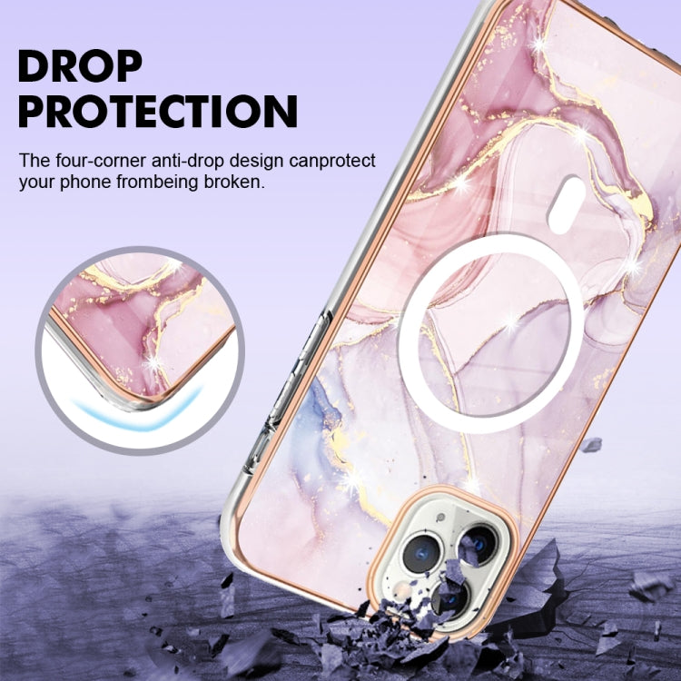 For iPhone 11 Pro Marble Pattern Dual-side IMD Magsafe TPU Phone Case(Rose Gold 005) - iPhone 11 Pro Cases by buy2fix | Online Shopping UK | buy2fix