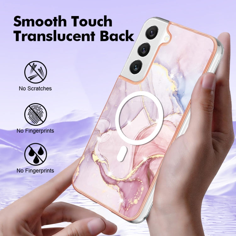 For Samsung Galaxy S22+ 5G Marble Pattern Dual-side IMD Magsafe TPU Phone Case(Rose Gold 005) - Galaxy S22+ 5G Cases by buy2fix | Online Shopping UK | buy2fix