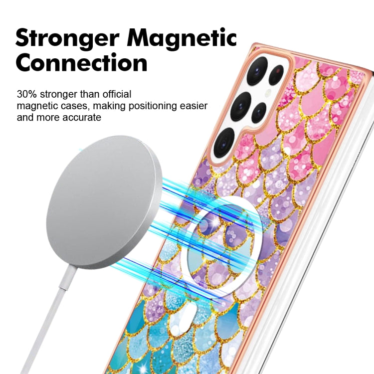 For Samsung Galaxy S22 Ultra 5G Marble Pattern Dual-side IMD Magsafe TPU Phone Case(Colorful Scales) - Galaxy S22 Ultra 5G Cases by buy2fix | Online Shopping UK | buy2fix