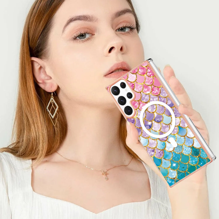 For Samsung Galaxy S22 Ultra 5G Marble Pattern Dual-side IMD Magsafe TPU Phone Case(Colorful Scales) - Galaxy S22 Ultra 5G Cases by buy2fix | Online Shopping UK | buy2fix