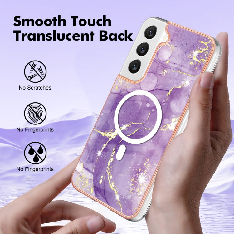 For Samsung Galaxy S23 5G Marble Pattern Dual-side IMD Magsafe TPU Phone Case(Purple 002) - Galaxy S23 5G Cases by buy2fix | Online Shopping UK | buy2fix