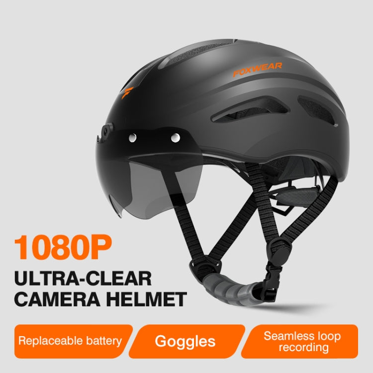 Foxwear V8S 1080P HD Video Recorder Cycling Smart Helmet, Size: 54-58cm(Black) - Protective Helmet & Masks by buy2fix | Online Shopping UK | buy2fix