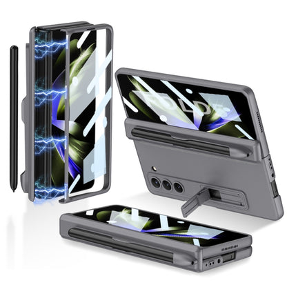 For Samsung Galaxy Z Fold5 GKK Full Coverage Magnetic Fold Hinge Phone Case with Pen Slots(Grey) - Galaxy Z Fold5 Cases by GKK | Online Shopping UK | buy2fix