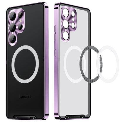 For Samsung Galaxy S24 Ultra 5G MagSafe Magnetic Frosted Metal Phone Case(Purple) - Galaxy S24 Ultra 5G Cases by buy2fix | Online Shopping UK | buy2fix