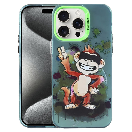 For iPhone 15 Pro Max Animal Pattern PC Phone Case(Monkey) - iPhone 15 Pro Max Cases by buy2fix | Online Shopping UK | buy2fix