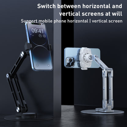 R-JUST HZ43 Cooling Rotating Live Phone Holder(Silver) - Desktop Holder by R-JUST | Online Shopping UK | buy2fix