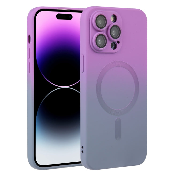 For iPhone 15 Pro Max Liquid TPU Silicone Gradient MagSafe Phone Case(Purple) - iPhone 15 Pro Max Cases by buy2fix | Online Shopping UK | buy2fix