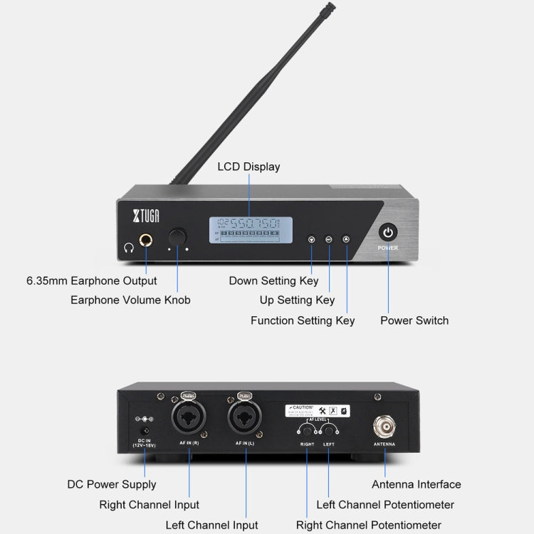 XTUGA  IEM1100 Professional Wireless In Ear Monitor System 5 BodyPacks(AU Plug) - Microphone by XTUGA | Online Shopping UK | buy2fix