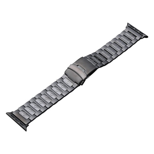 For Apple Watch Series 3 38mm Safety Buckle Titanium Steel Watch Band(Grey) - Watch Bands by buy2fix | Online Shopping UK | buy2fix