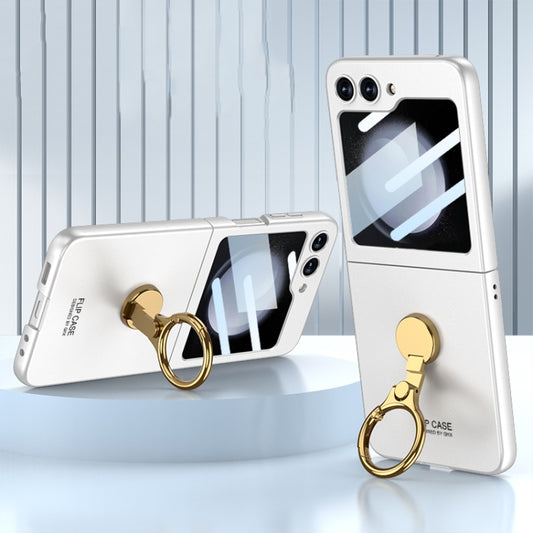 For Samsung Galaxy Z Flip5 GKK Ultra-thin Triaxial Ring Holder PC Phone Case(Silver) - Galaxy Z Flip5 Cases by GKK | Online Shopping UK | buy2fix