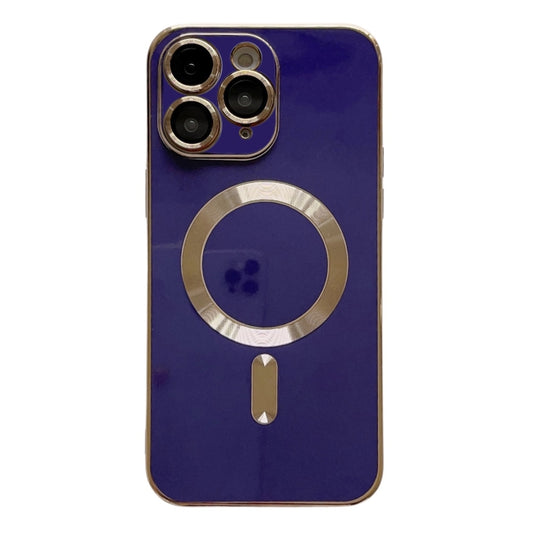 For iPhone 11 Pro Max Magsafe Plating TPU Phone Case with Lens Film(Blue) - iPhone 11 Pro Max Cases by buy2fix | Online Shopping UK | buy2fix