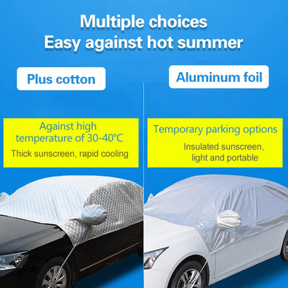 Car Half-cover Car Clothing Sunscreen Heat Insulation Sun Nisor, Aluminum Foil Size: 4.9x1.9x1.7m - Aluminum Film PEVA by buy2fix | Online Shopping UK | buy2fix