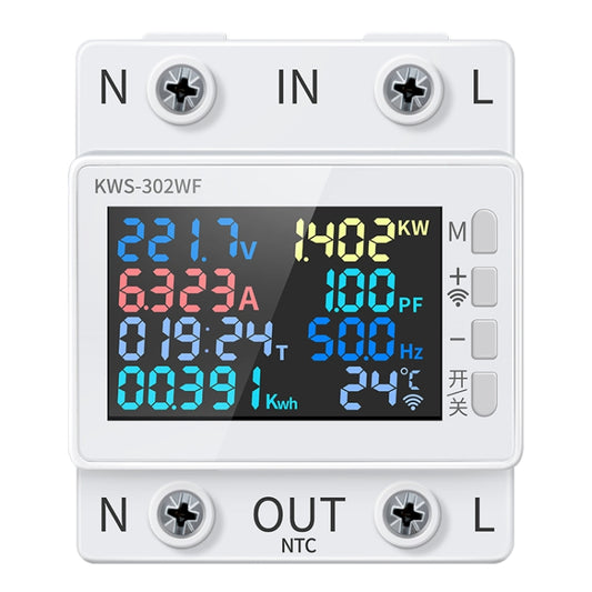 KWS-302WF 170-270V Multifunctional AC Digital Display Rail Voltage and Current Monitoring Meter - Current & Voltage Tester by buy2fix | Online Shopping UK | buy2fix