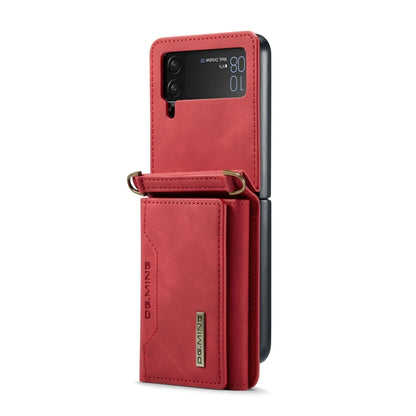 For Samsung Galaxy Z Flip4 5G DG.MING M2 Series Card Bag Magnetic Leather Phone Case(Red) - Galaxy Z Flip4 5G Cases by DG.MING | Online Shopping UK | buy2fix