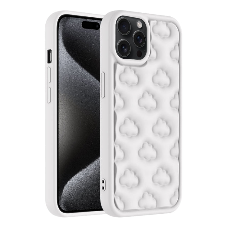 For iPhone 15 Pro Max 3D Cloud Pattern TPU Phone Case(White) - iPhone 15 Pro Max Cases by buy2fix | Online Shopping UK | buy2fix