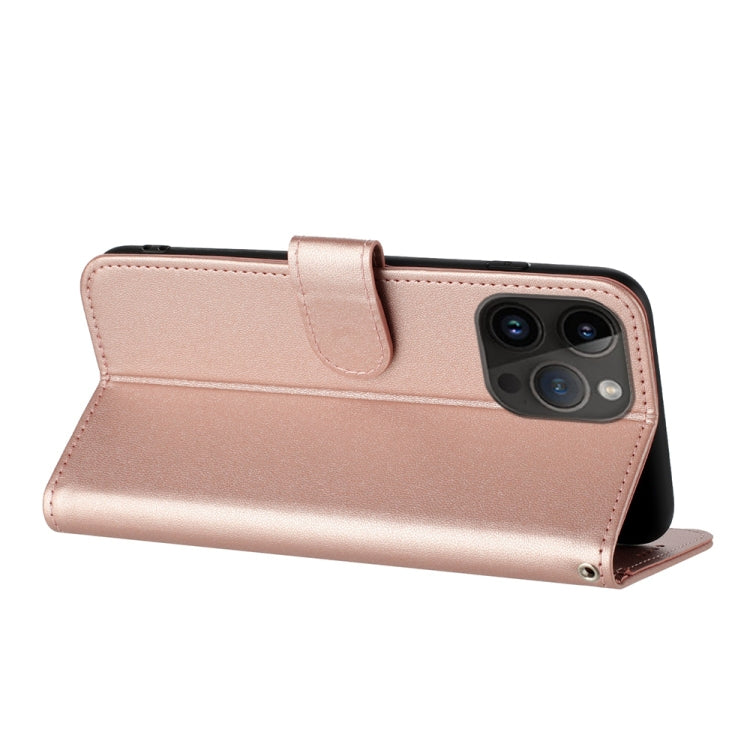 For iPhone 15 Pro Max Datura Flower Embossed Flip Leather Phone Case(Rose Gold) - iPhone 15 Pro Max Cases by buy2fix | Online Shopping UK | buy2fix