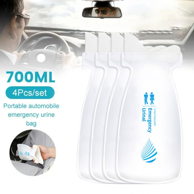 4pcs / Set Vehicle Emergency Urine Bags Unisex Disposable Portable Toilet 700ml - Stowing Tidying by buy2fix | Online Shopping UK | buy2fix