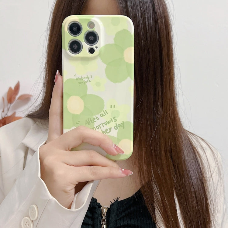 For iPhone 15 Pro Max PC Phone Case(Green Flower) - iPhone 15 Pro Max Cases by buy2fix | Online Shopping UK | buy2fix