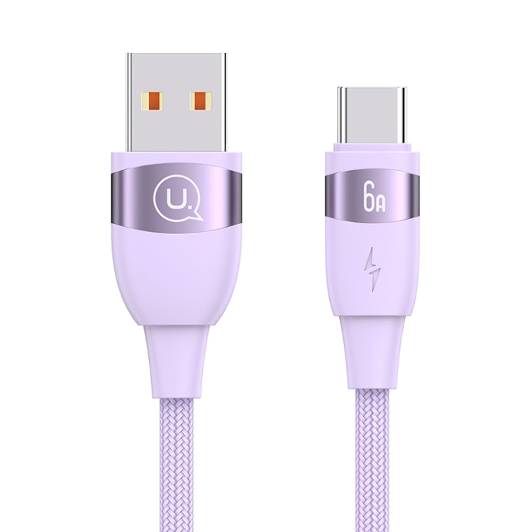 USAMS US-SJ631 U85 2m USB to Type-C 6A Aluminum Alloy Fast Charging & Data Cable(Purple) - USB-C & Type-C Cable by USAMS | Online Shopping UK | buy2fix