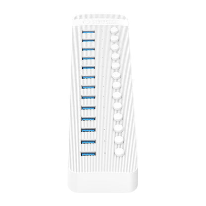 ORICO CT2U3-13AB Plastic Stripes 13 Ports USB 3.0 HUB with Individual Switches, Plug:US Plug(White) - USB 3.0 HUB by ORICO | Online Shopping UK | buy2fix